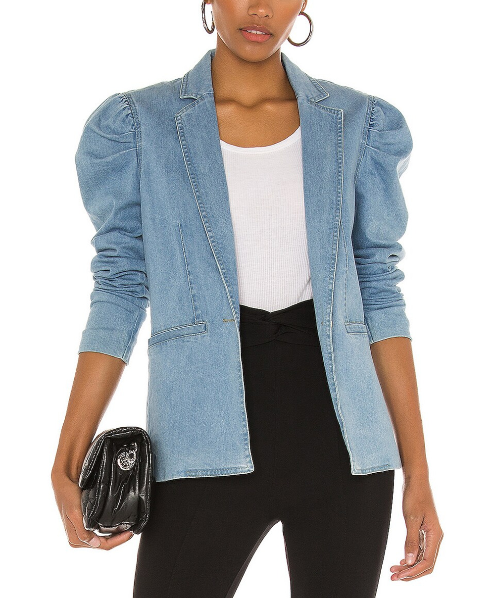 Central Park West Tailored Denim Balsam Blazer Size XS